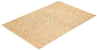 Traditional Mogul Ivory Wool Area Rug 5' 3" x 7' 10" - Solo Rugs