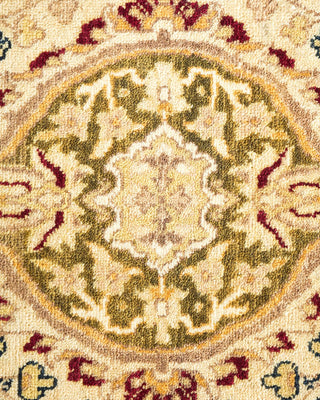 Traditional Mogul Ivory Wool Area Rug 6' 1" x 9' 4" - Solo Rugs