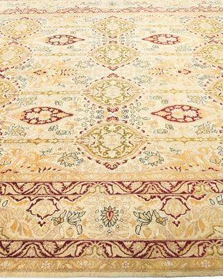 Traditional Mogul Ivory Wool Area Rug 6' 1" x 9' 4" - Solo Rugs