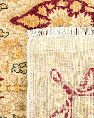 Traditional Mogul Ivory Wool Area Rug 6' 1" x 9' 4" - Solo Rugs