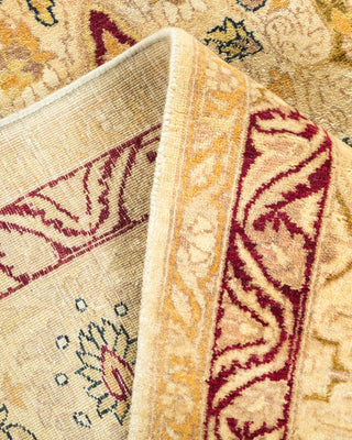 Traditional Mogul Ivory Wool Area Rug 6' 1" x 9' 4" - Solo Rugs