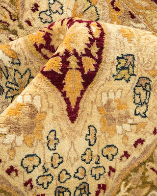 Traditional Mogul Ivory Wool Area Rug 6' 1" x 9' 4" - Solo Rugs