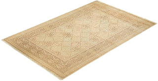 Traditional Mogul Ivory Wool Area Rug 6' 3" x 9' 5" - Solo Rugs