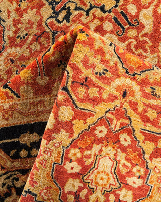 Traditional Mogul Orange Wool Area Rug 6' 3" x 8' 9" - Solo Rugs