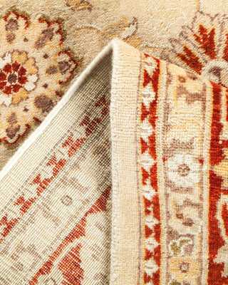 Traditional Mogul Ivory Wool Area Rug 6' 0" x 9' 1" - Solo Rugs