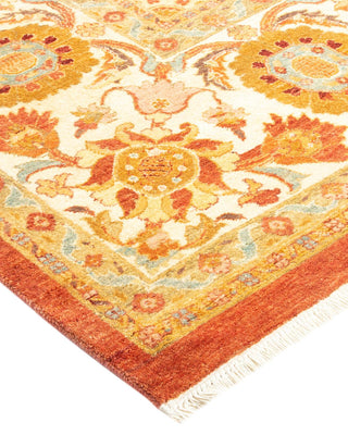 Traditional Mogul Orange Wool Area Rug 8' 4" x 10' 7" - Solo Rugs