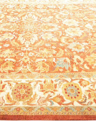 Traditional Mogul Orange Wool Area Rug 8' 4" x 10' 7" - Solo Rugs