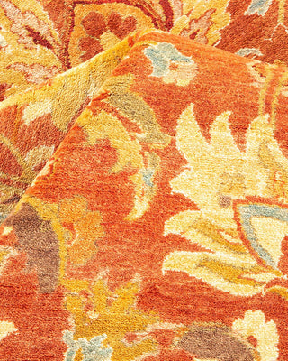 Traditional Mogul Orange Wool Area Rug 8' 4" x 10' 7" - Solo Rugs