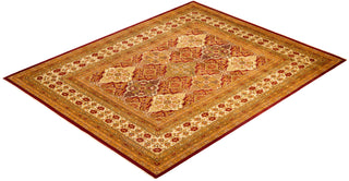 Traditional Mogul Red Wool Area Rug 8' 2" x 10' 1" - Solo Rugs