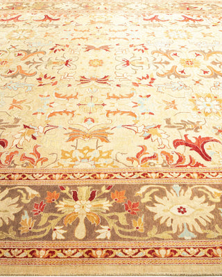 Traditional Mogul Ivory Wool Area Rug 8' 0" x 10' 0" - Solo Rugs