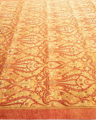 Traditional Mogul Orange Wool Area Rug 8' 0" x 9' 10" - Solo Rugs