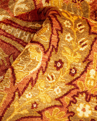 Traditional Mogul Orange Wool Area Rug 8' 0" x 9' 10" - Solo Rugs