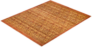 Traditional Mogul Orange Wool Area Rug 8' 0" x 9' 10" - Solo Rugs