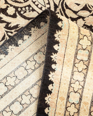 Traditional Mogul Black Wool Area Rug 8' 5" x 10' 10" - Solo Rugs