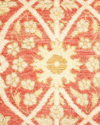 Traditional Mogul Orange Wool Area Rug 9' 1" x 12' 1" - Solo Rugs
