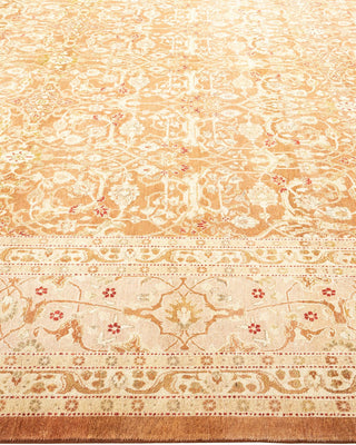 Traditional Mogul Yellow Wool Area Rug 9' 2" x 12' 2" - Solo Rugs