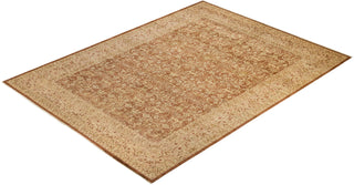 Traditional Mogul Yellow Wool Area Rug 9' 2" x 12' 2" - Solo Rugs