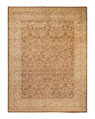 Traditional Mogul Yellow Wool Area Rug 9' 2" x 12' 2" - Solo Rugs