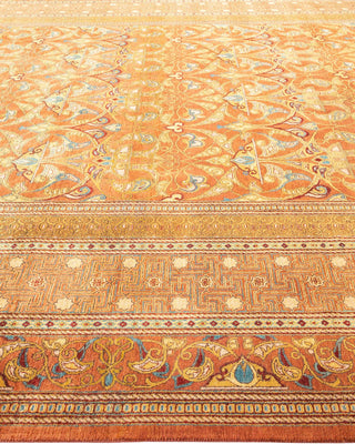 Traditional Mogul Pink Wool Area Rug 9' 1" x 12' 5" - Solo Rugs