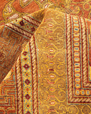 Traditional Mogul Pink Wool Area Rug 9' 1" x 12' 5" - Solo Rugs