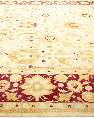 Traditional Mogul Ivory Wool Area Rug 9' 1" x 11' 10" - Solo Rugs