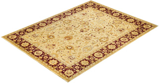 Traditional Mogul Ivory Wool Area Rug 9' 1" x 11' 10" - Solo Rugs