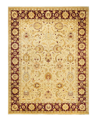Traditional Mogul Ivory Wool Area Rug 9' 1" x 11' 10" - Solo Rugs