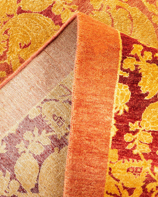 Traditional Mogul Pink Wool Area Rug 9' 2" x 11' 9" - Solo Rugs