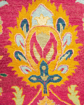Traditional Mogul Purple Wool Area Rug 8' 10" x 12' 3" - Solo Rugs