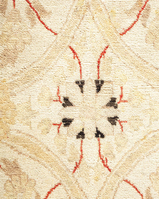 Traditional Mogul Ivory Wool Area Rug 9' 1" x 11' 6" - Solo Rugs