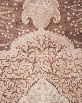 Traditional Mogul Brown Wool Area Rug 9' 6" x 11' 5" - Solo Rugs
