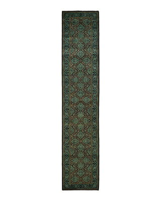 Traditional Mogul Black Wool Runner 2' 7" x 13' 4" - Solo Rugs