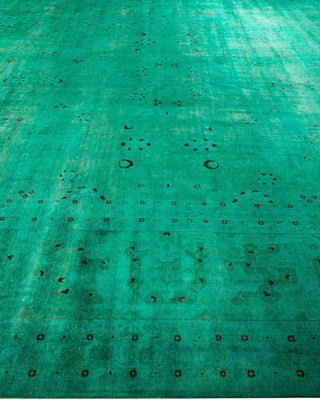 Fine Vibrance, One-of-a-Kind Handmade Area Rug - Green, 15' 6" x 12' 3" - Solo Rugs