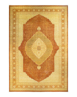 Traditional Mogul Brown Wool Area Rug 12' 5" x 17' 9" - Solo Rugs