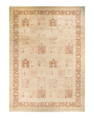 Traditional Mogul Ivory Wool Area Rug 12' 5" x 17' 10" - Solo Rugs