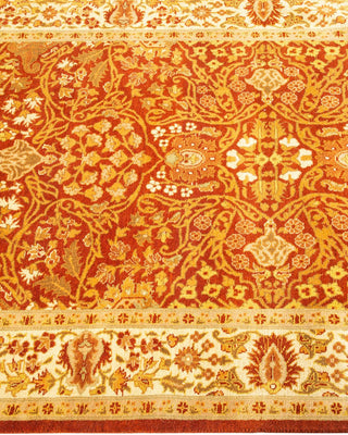 Traditional Mogul Orange Wool Runner 3' 1" x 13' 4" - Solo Rugs