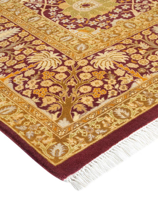 Traditional Mogul Purple Wool Area Rug 6' 1" x 8' 6" - Solo Rugs