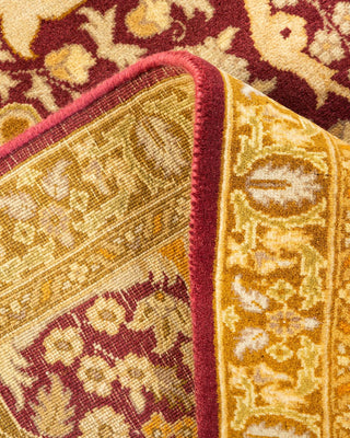 Traditional Mogul Purple Wool Area Rug 6' 1" x 8' 6" - Solo Rugs