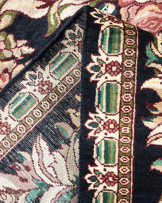Traditional Mogul Black Wool Area Rug 6' 0" x 8' 10" - Solo Rugs
