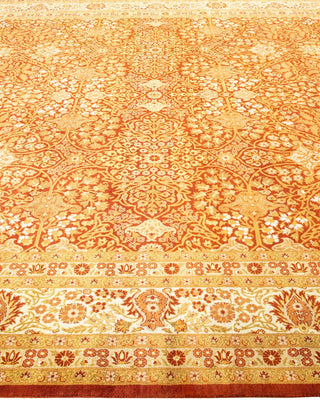 Traditional Mogul Orange Wool Area Rug 8' 4" x 10' 4" - Solo Rugs