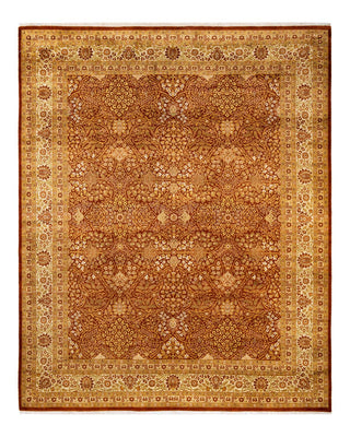 Traditional Mogul Orange Wool Area Rug 8' 4" x 10' 4" - Solo Rugs