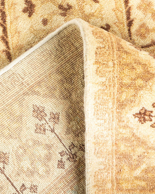Contemporary Eclectic Ivory Wool Runner 3' 2" x 11' 8" - Solo Rugs
