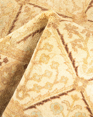 Contemporary Eclectic Ivory Wool Runner 3' 2" x 11' 8" - Solo Rugs