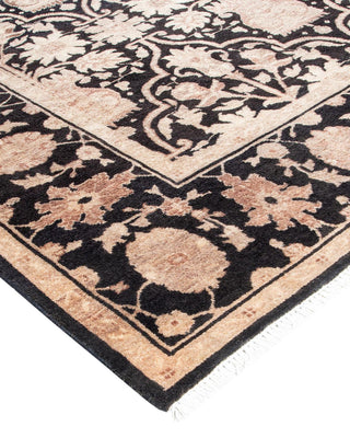 Contemporary Eclectic Black Wool Area Rug 4' 2" x 6' 2" - Solo Rugs