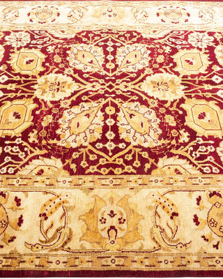 Contemporary Eclectic Red Wool Area Rug 5' 1" x 7' 5" - Solo Rugs