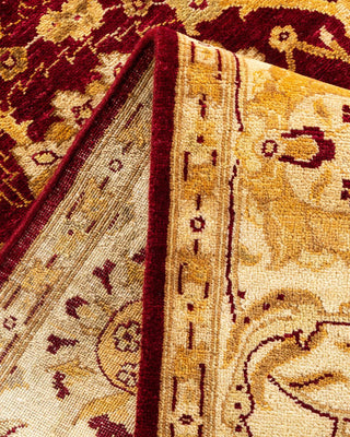Contemporary Eclectic Red Wool Area Rug 5' 1" x 7' 5" - Solo Rugs