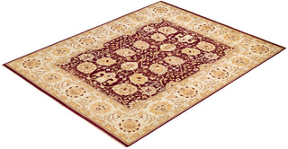 Contemporary Eclectic Red Wool Area Rug 8' 1" x 10' 3" - Solo Rugs