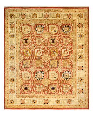 Contemporary Eclectic Orange Wool Area Rug 8' 2" x 9' 8" - Solo Rugs