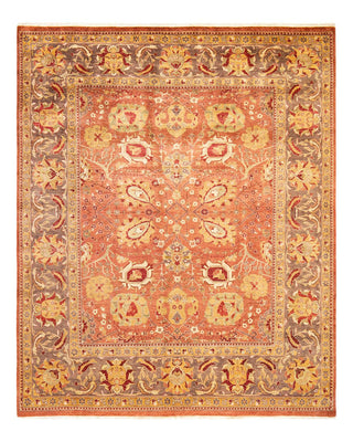 Contemporary Eclectic Pink Wool Area Rug 8' 1" x 9' 9" - Solo Rugs