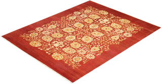 Contemporary Eclectic Red Wool Area Rug 8' 2" x 10' 0" - Solo Rugs
